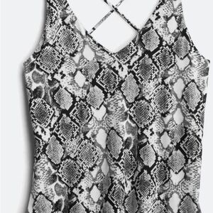 Gray Backless Crop Camisole with Criss-Cross Straps